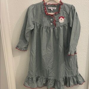 Sweet Dreams Kids Nightgown - Green with Red Trim